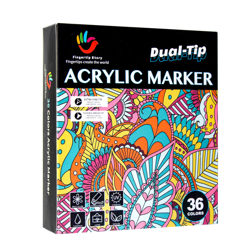  NAWOD 40 Colors Dual Tip Acrylic Paint Pens Markers
