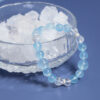 Display view of aquamarine bracelet arranged for presentation