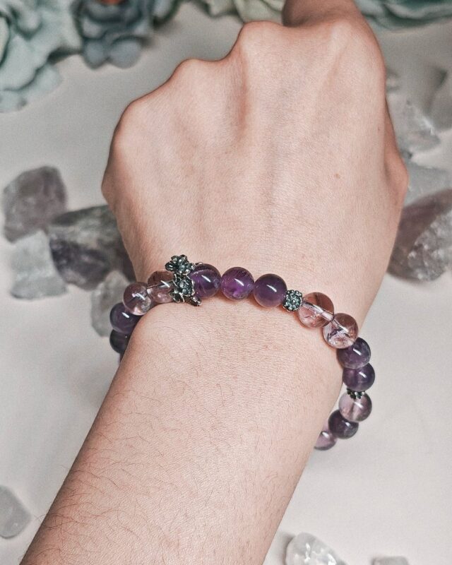 amethyst crystal bracelet wrist worn