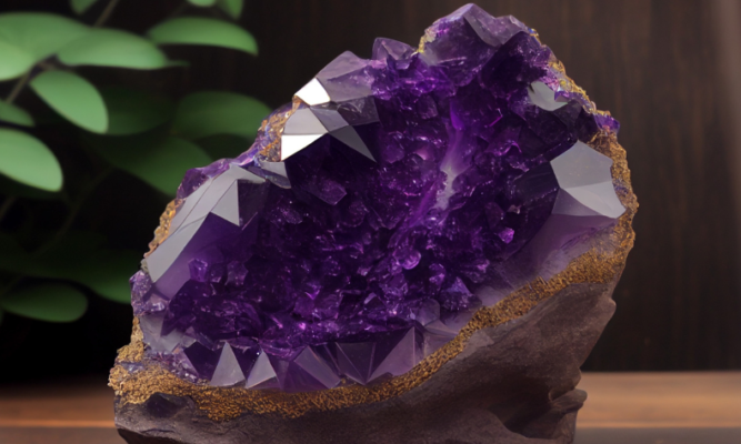 Purple amethyst crystal representing peace, clarity, and spiritual awareness