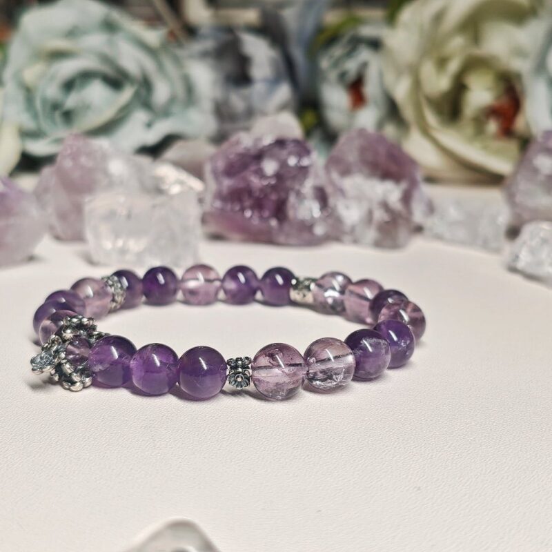 Main view of the Evening Stillness Crystal Bracelet, two-tone natural amethyst by HEYDUCK