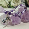 Amethyst bracelet for stress relief and focus with natural crystal beads