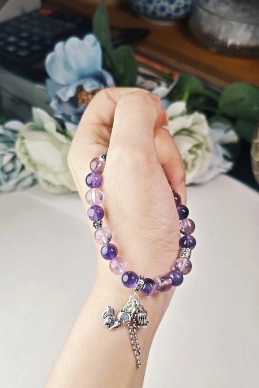 violet hour amethyst bracelet in hand