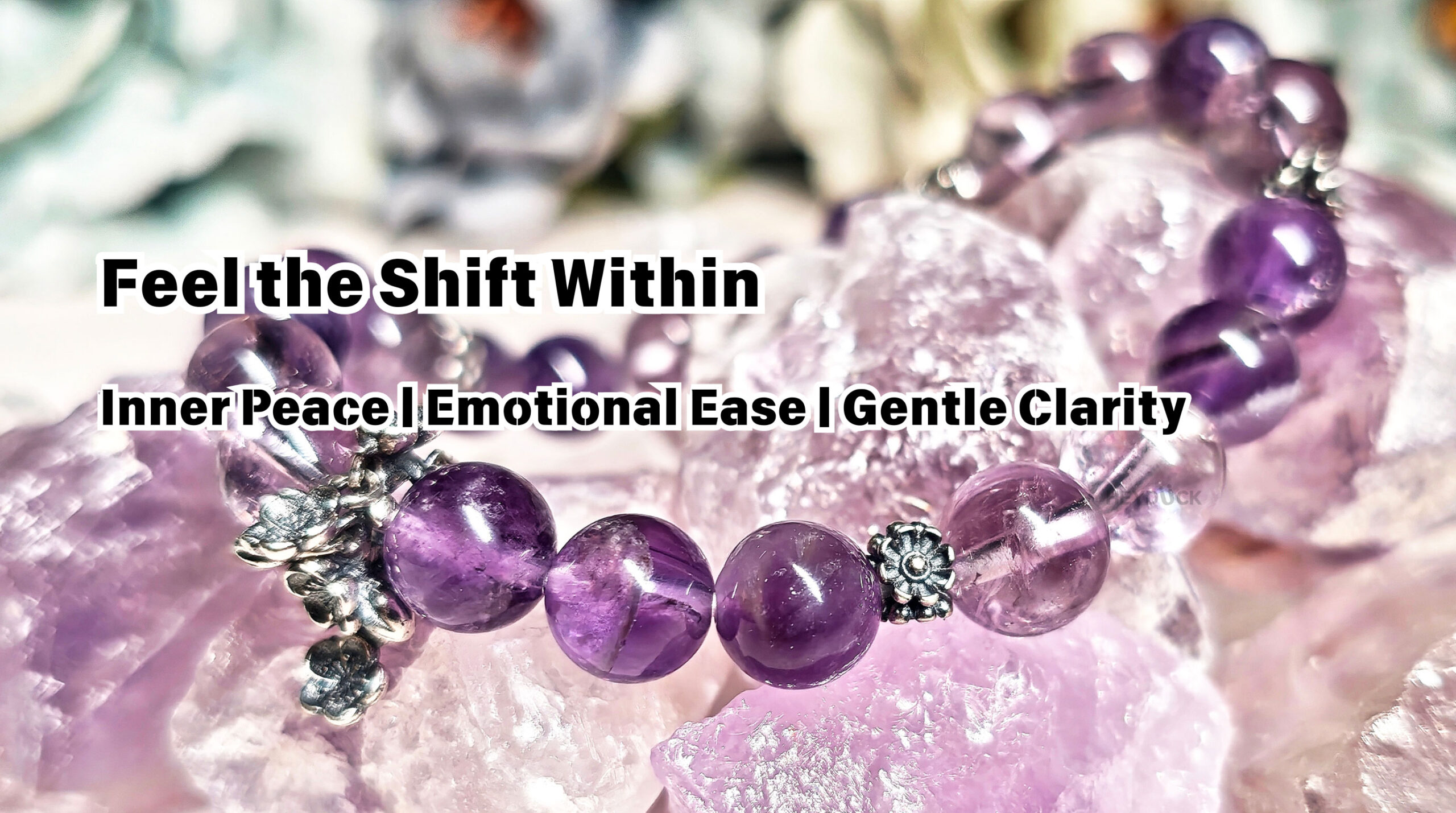 Natural amethyst bracelet symbolizing inner peace emotional ease and gentle calming energy