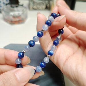 Natural blue kyanite healing crystal bracelet symbolizing clarity balance and stress relief