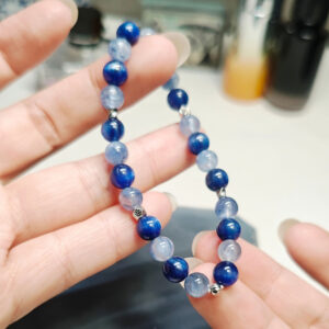 Handmade natural blue kyanite bracelet for stress relief and mental clarity by HEYDUCK