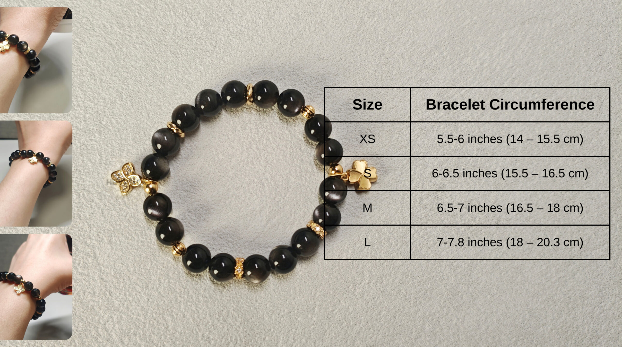 Elegant Silver Obsidian bracelet for daily wear, work focus, confidence, and stable energy