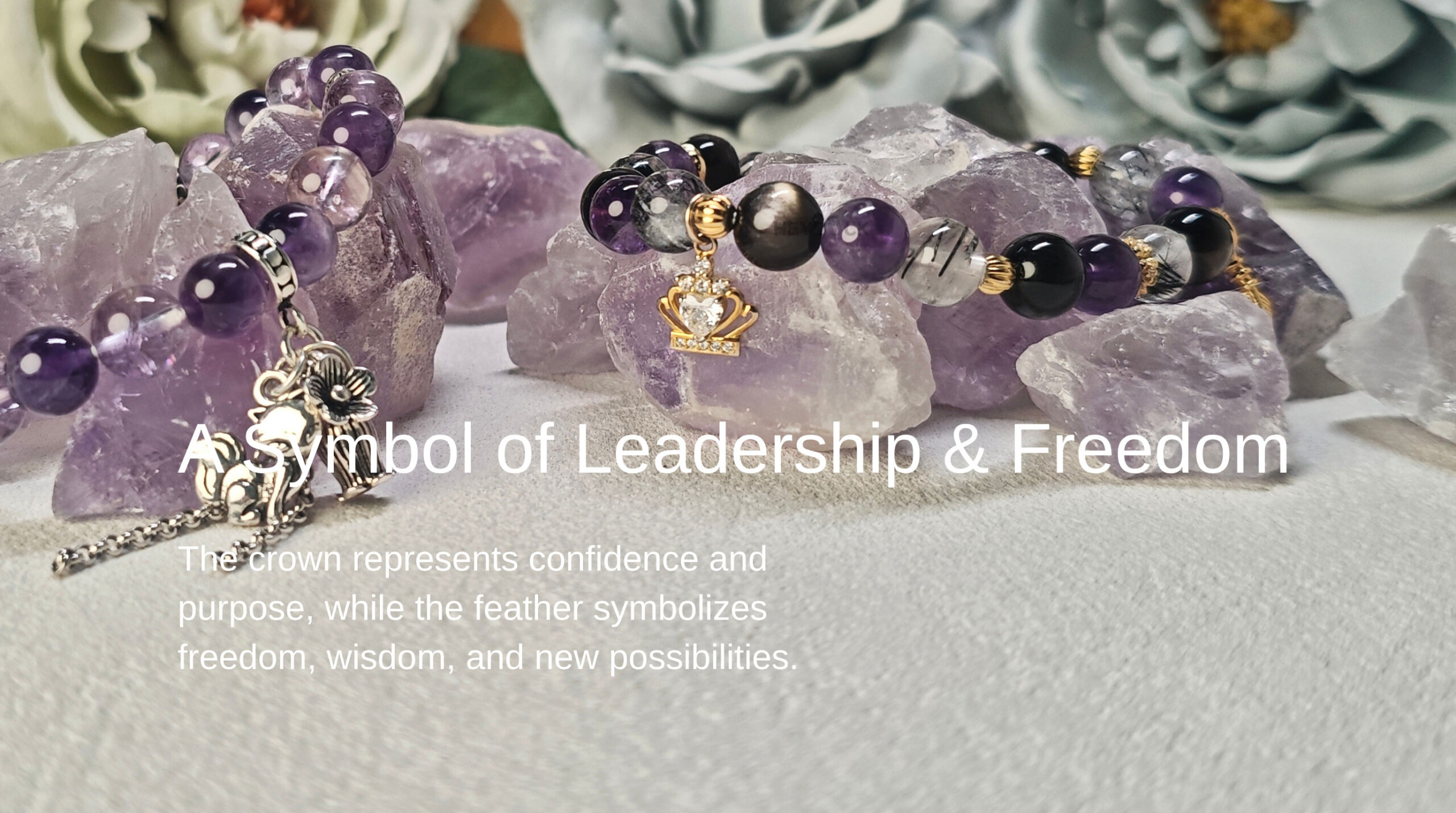 Crown Feather charm symbolizing confidence, wisdom, freedom, and new opportunities