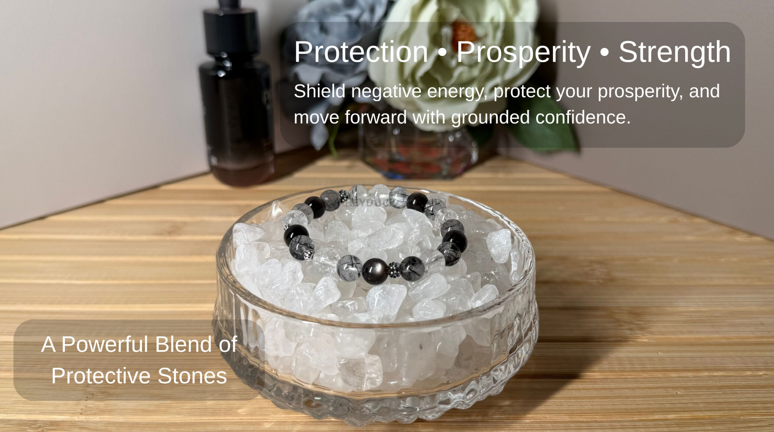 Silver Obsidian Wealth Shield Bracelet for protection, prosperity, confidence, and grounded strength