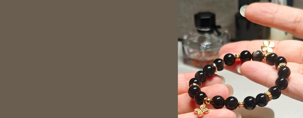 Handcrafted Silver Obsidian Wealth Shield Bracelet designed for protection, prosperity, and grounded confidence