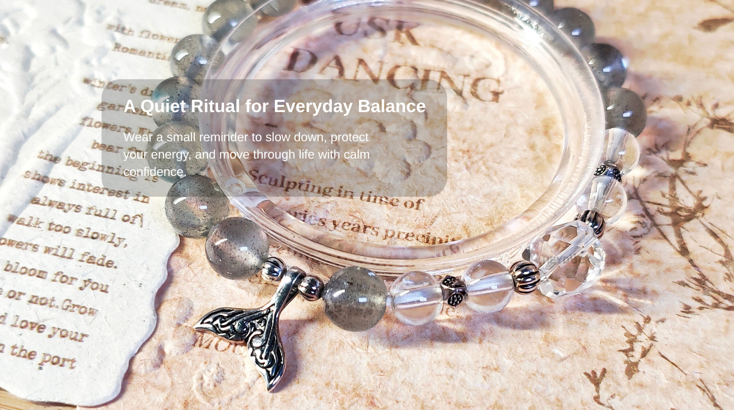 Gray Moonstone Tide Bracelet designed for everyday wear as a reminder of calm, protection, emotional balance, and inner strength