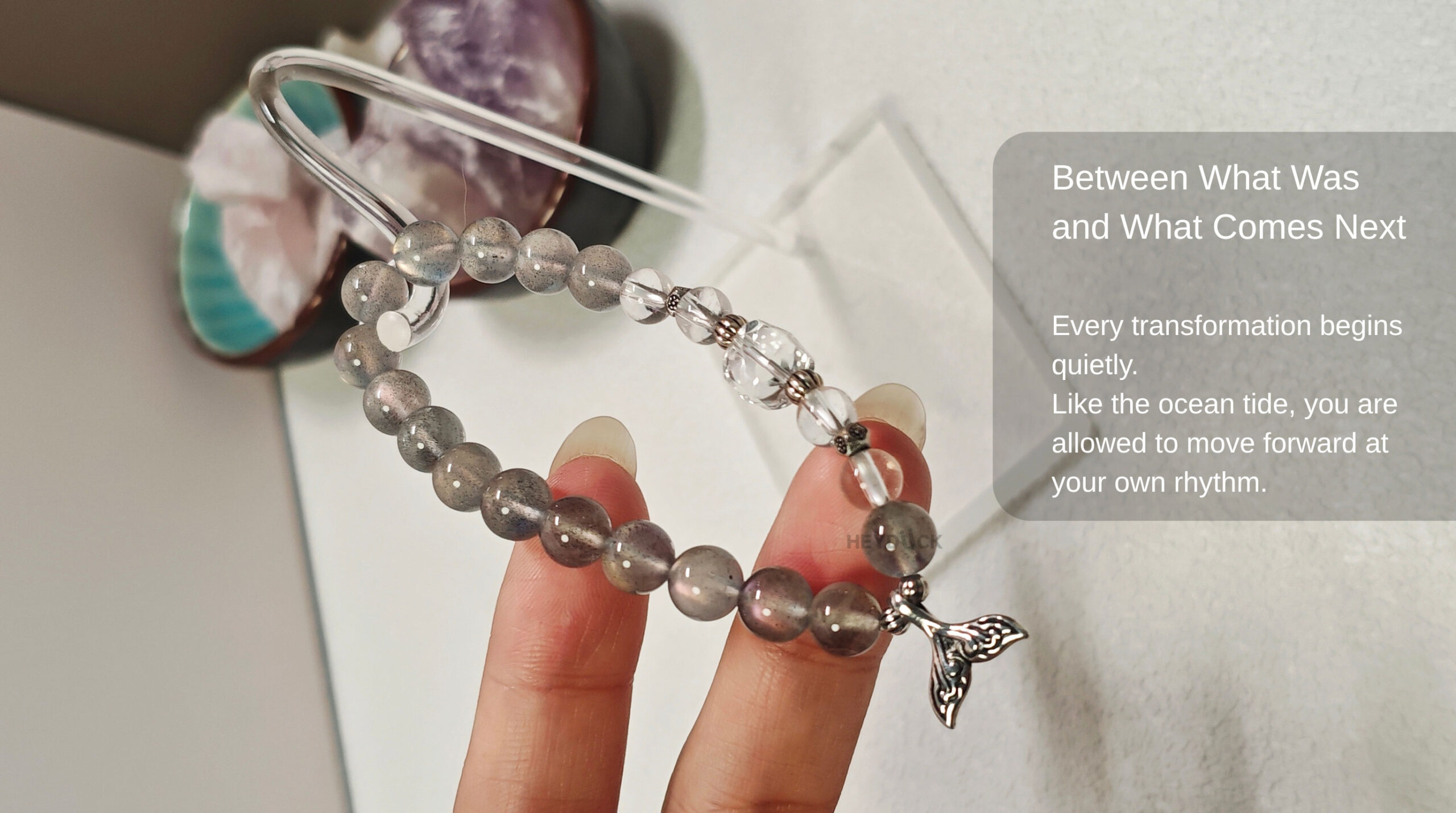 Gray Moonstone Tide Bracelet representing gentle transformation, new beginnings, and emotional balance during life transitions