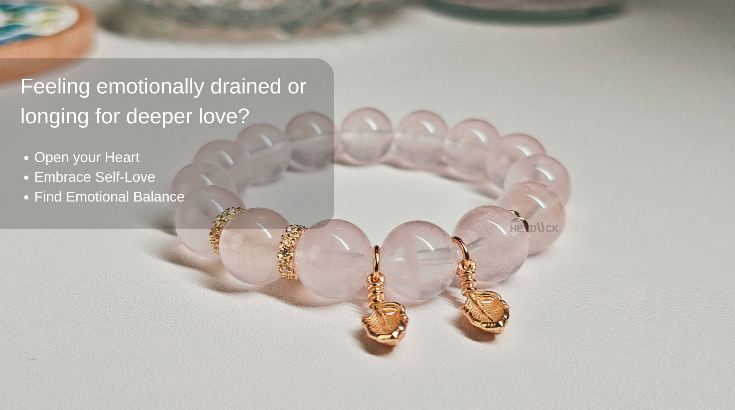 Handmade Rose Quartz Feather Bracelet designed to inspire love, self-love, and emotional balance.