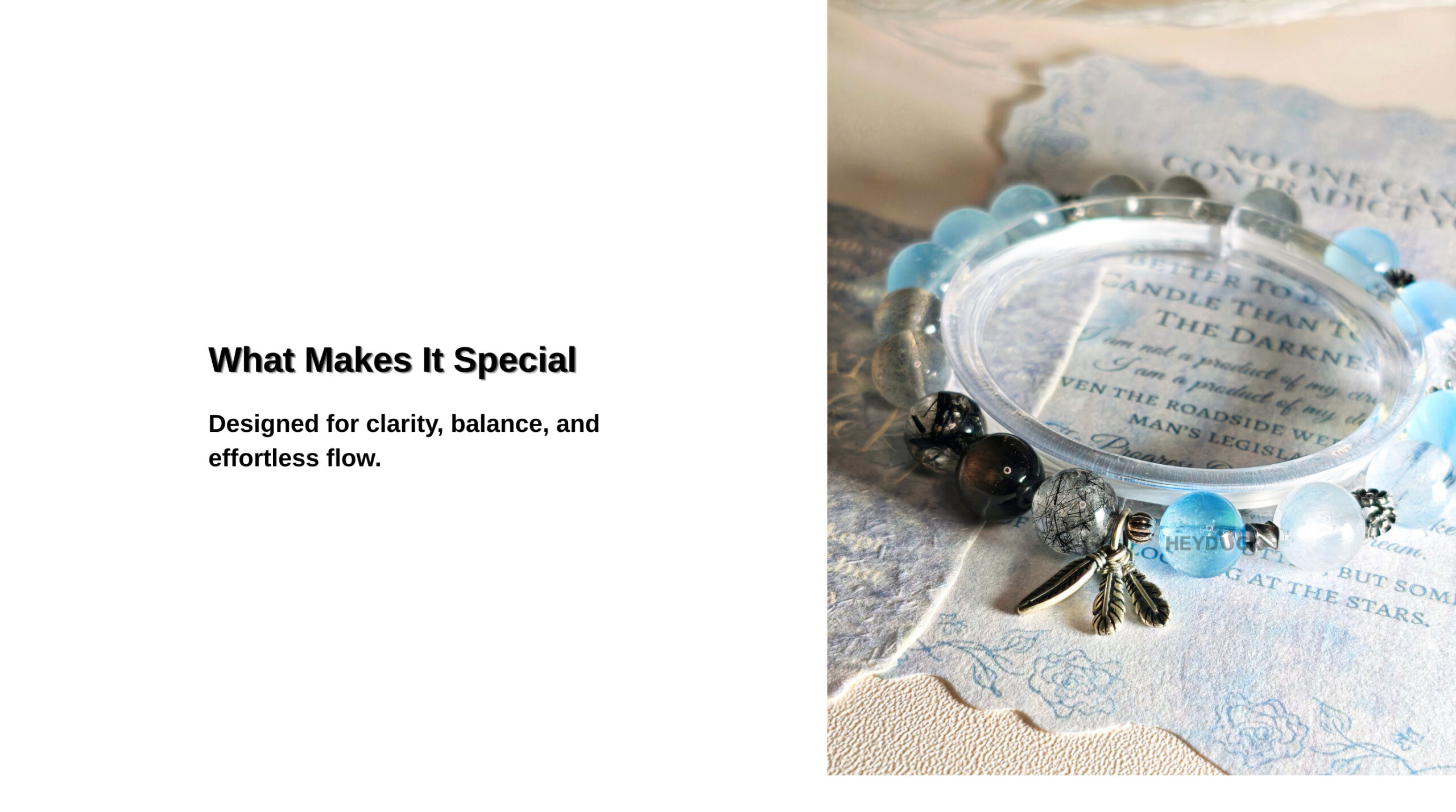 Aquamarine Crystal Bracelet SkyFlow CL designed to represent clarity, calm expression, and effortless flow