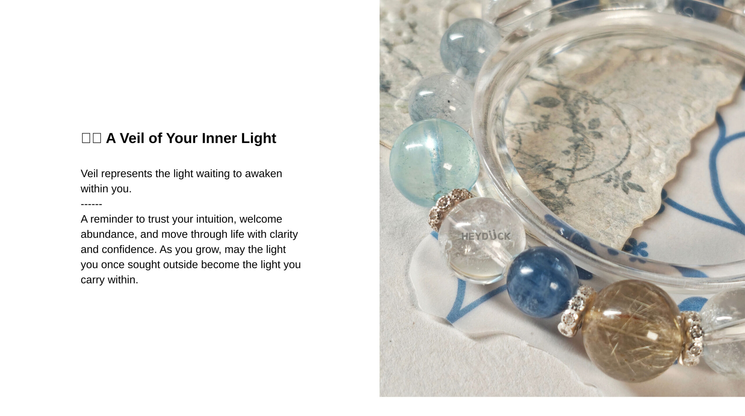 AuroraGain CL Veil Crystal Bracelet inspired by intuition, abundance, confidence, and the light within