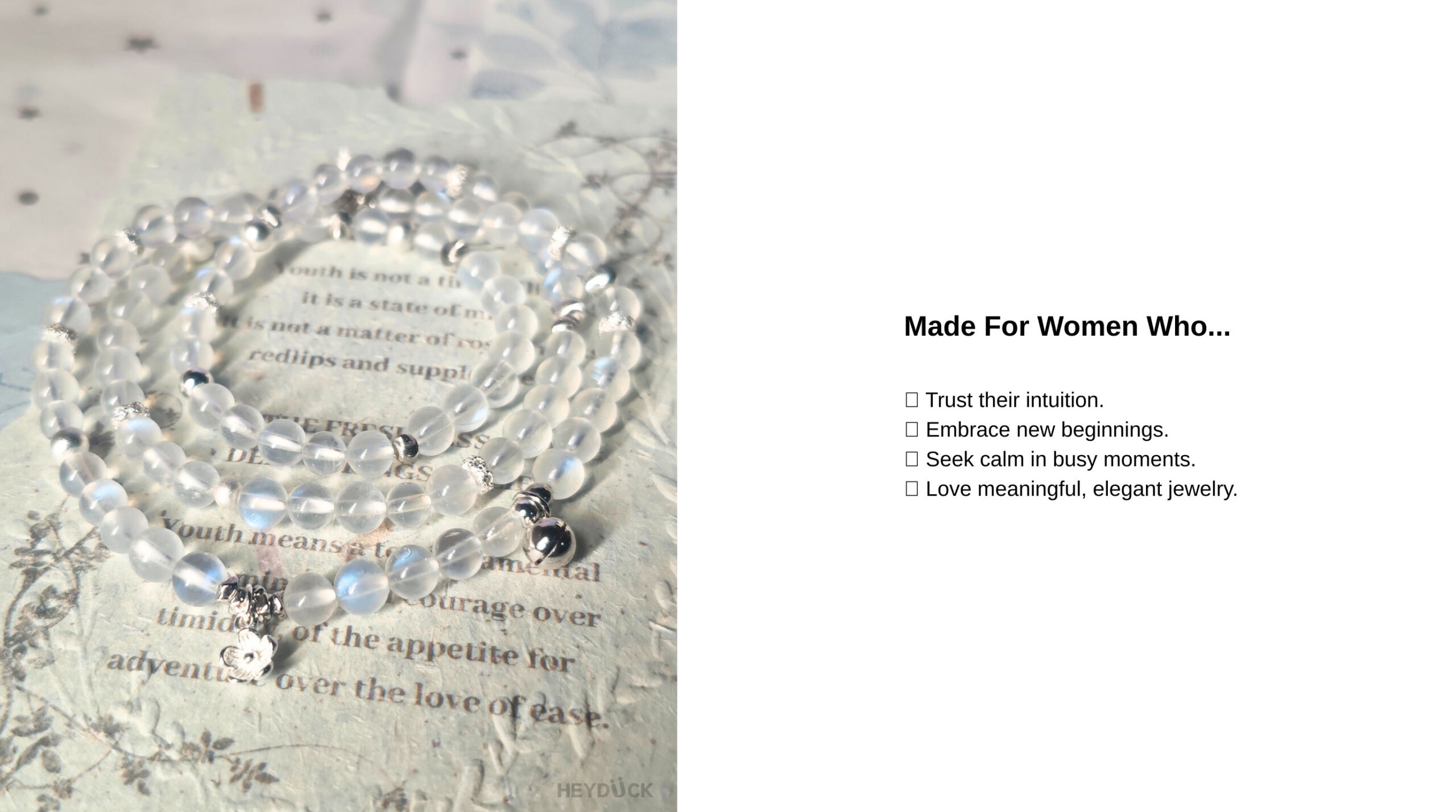 Blue Moonstone Wrap Bracelet designed for women seeking meaningful jewelry, emotional balance, new beginnings, and mindful everyday style.