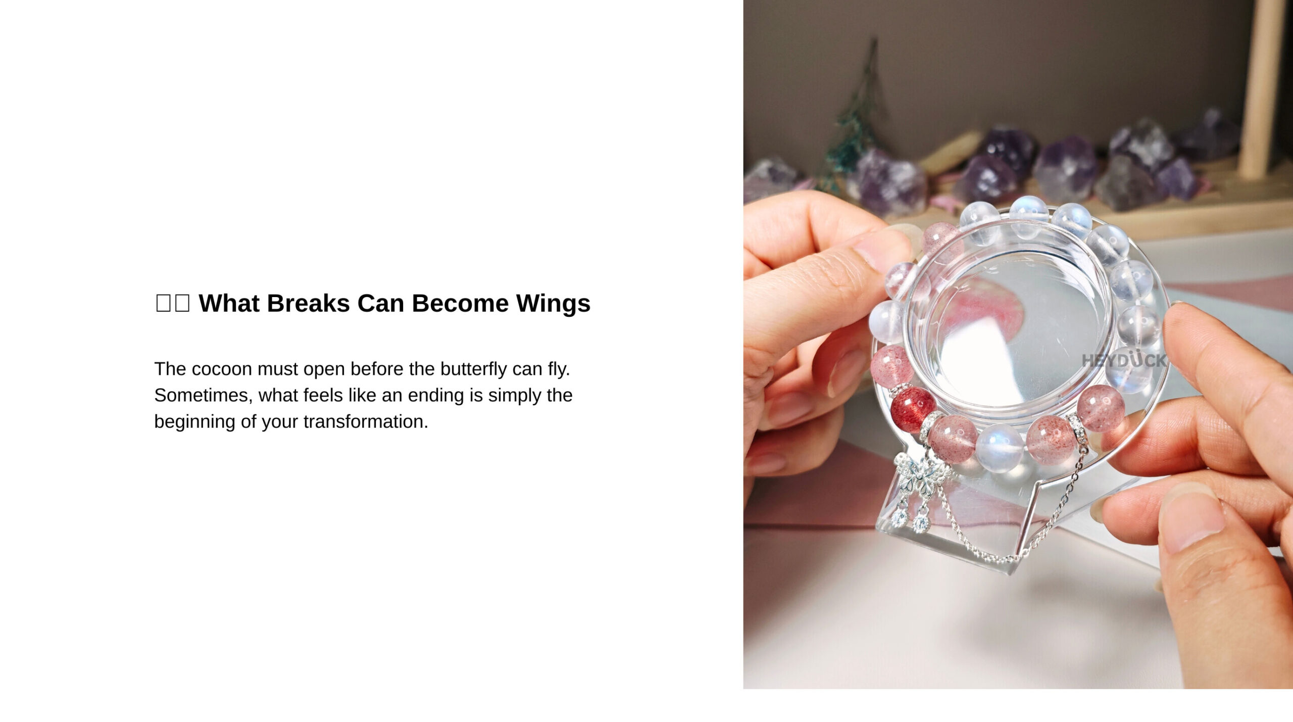 ButterflyBloom CL bracelet representing transformation, rebirth, courage, and new beginnings