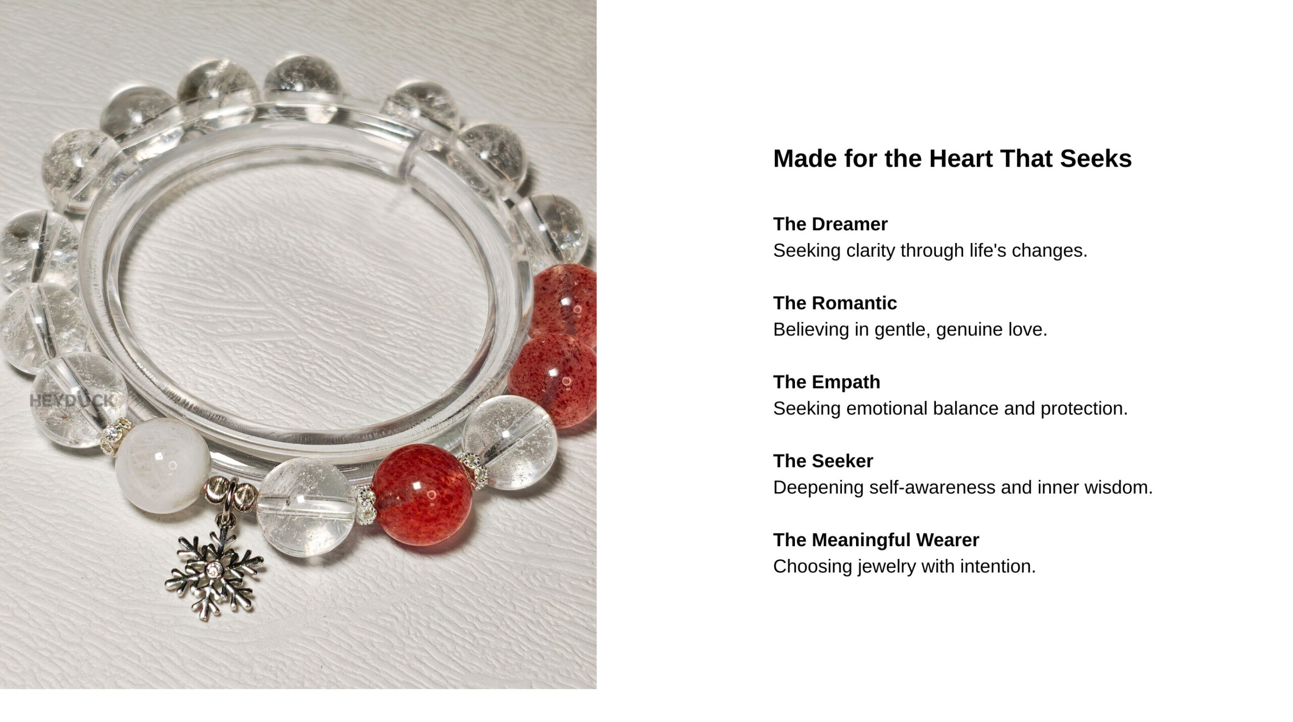 Clarity Crystal Bracelet for women seeking inner clarity, emotional balance, self-awareness, and meaningful connection
