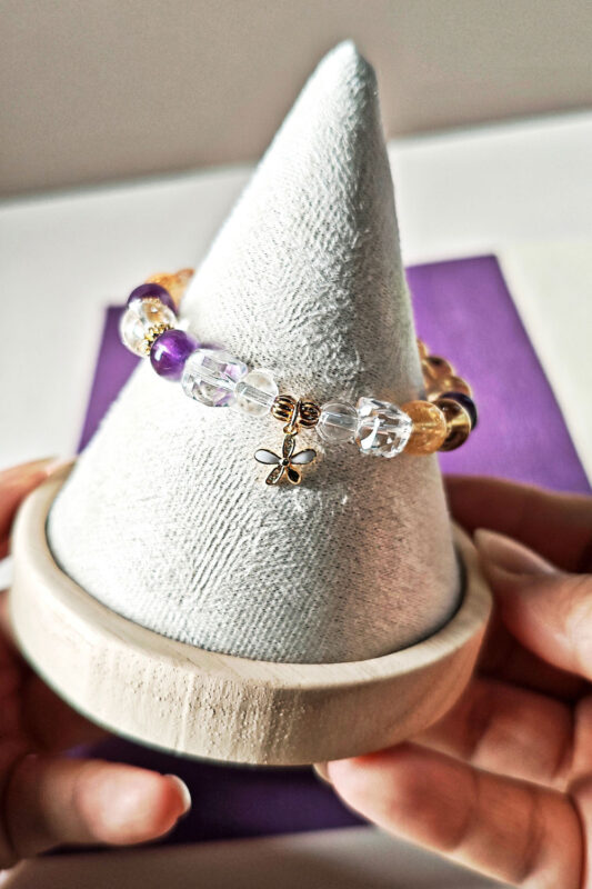GoldBloom CL Ice Citrine and Amethyst bracelet for abundance, calm, and mindful everyday wear