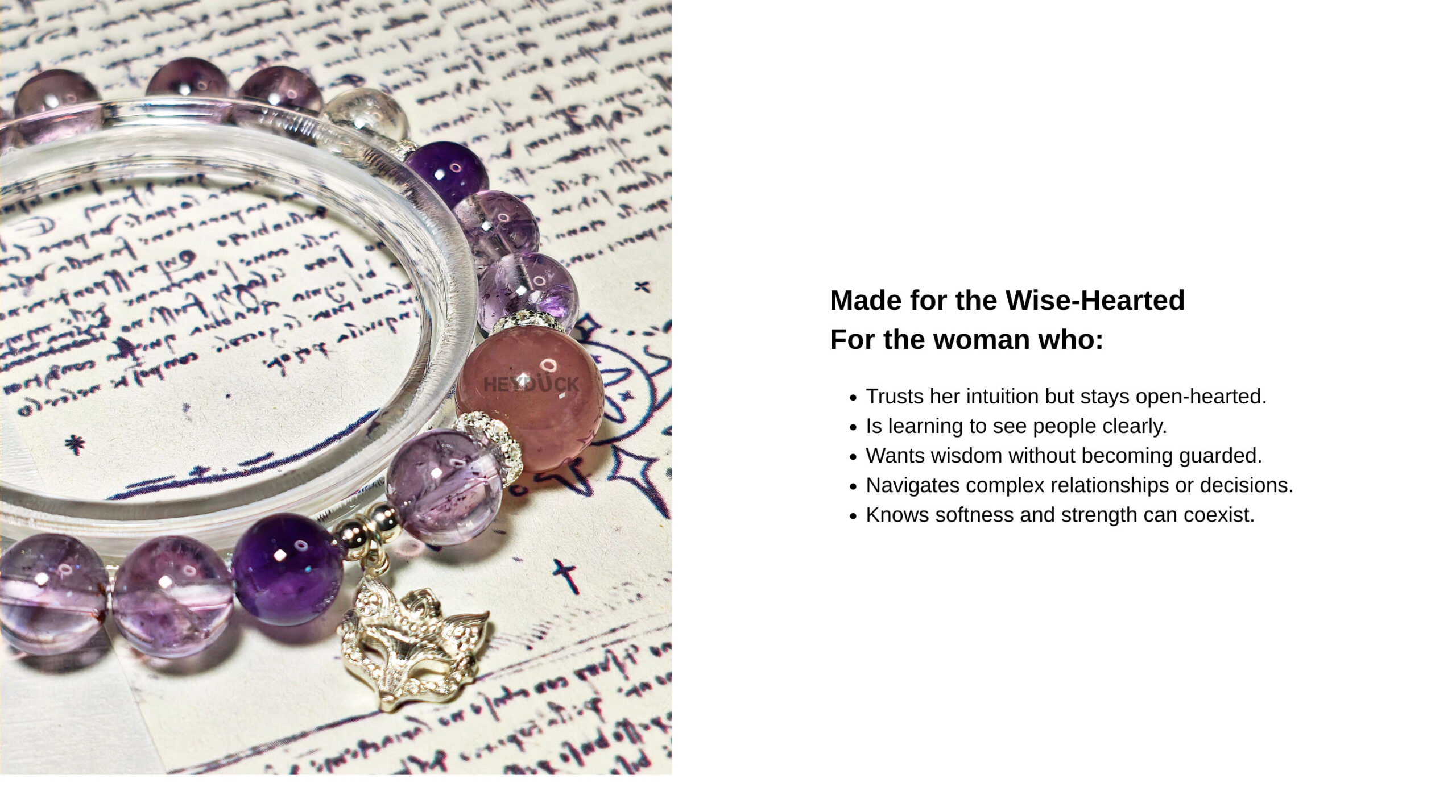 Intuition crystal bracelet for women who seek wisdom, emotional balance, and confidence while staying open-hearted