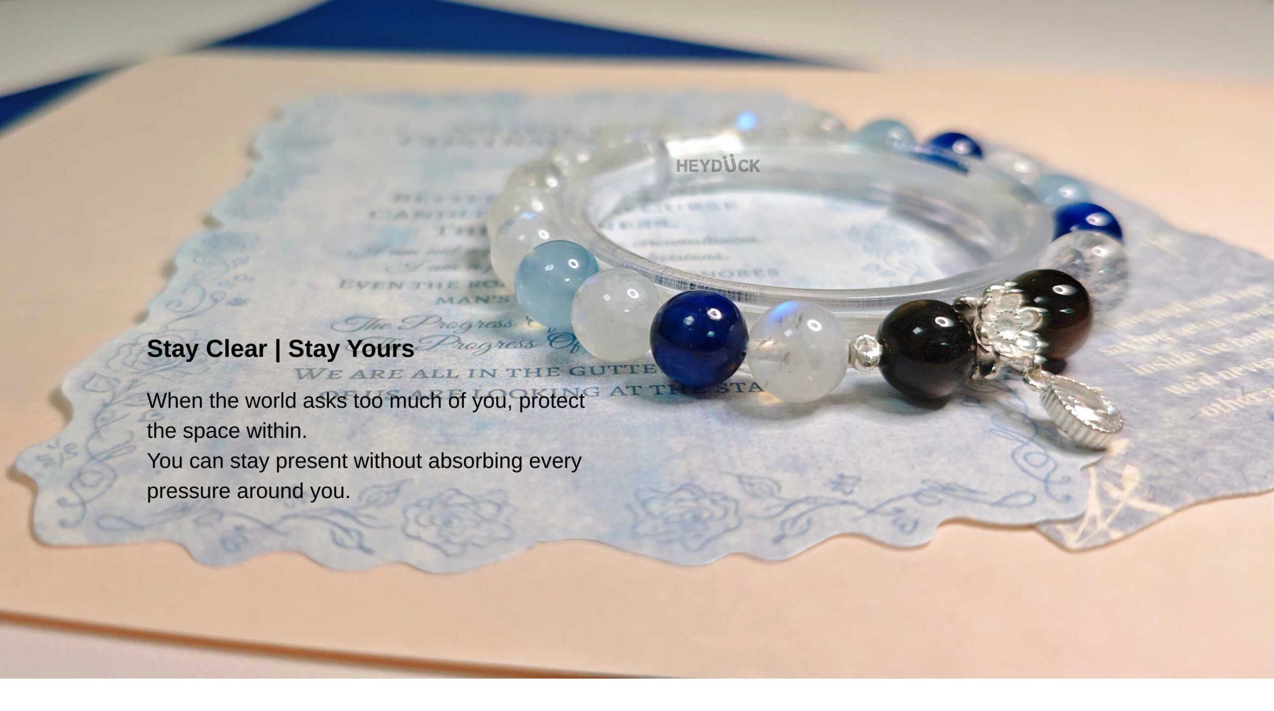 ShieldClarity crystal bracelet representing calm protection, clarity, and inner boundaries