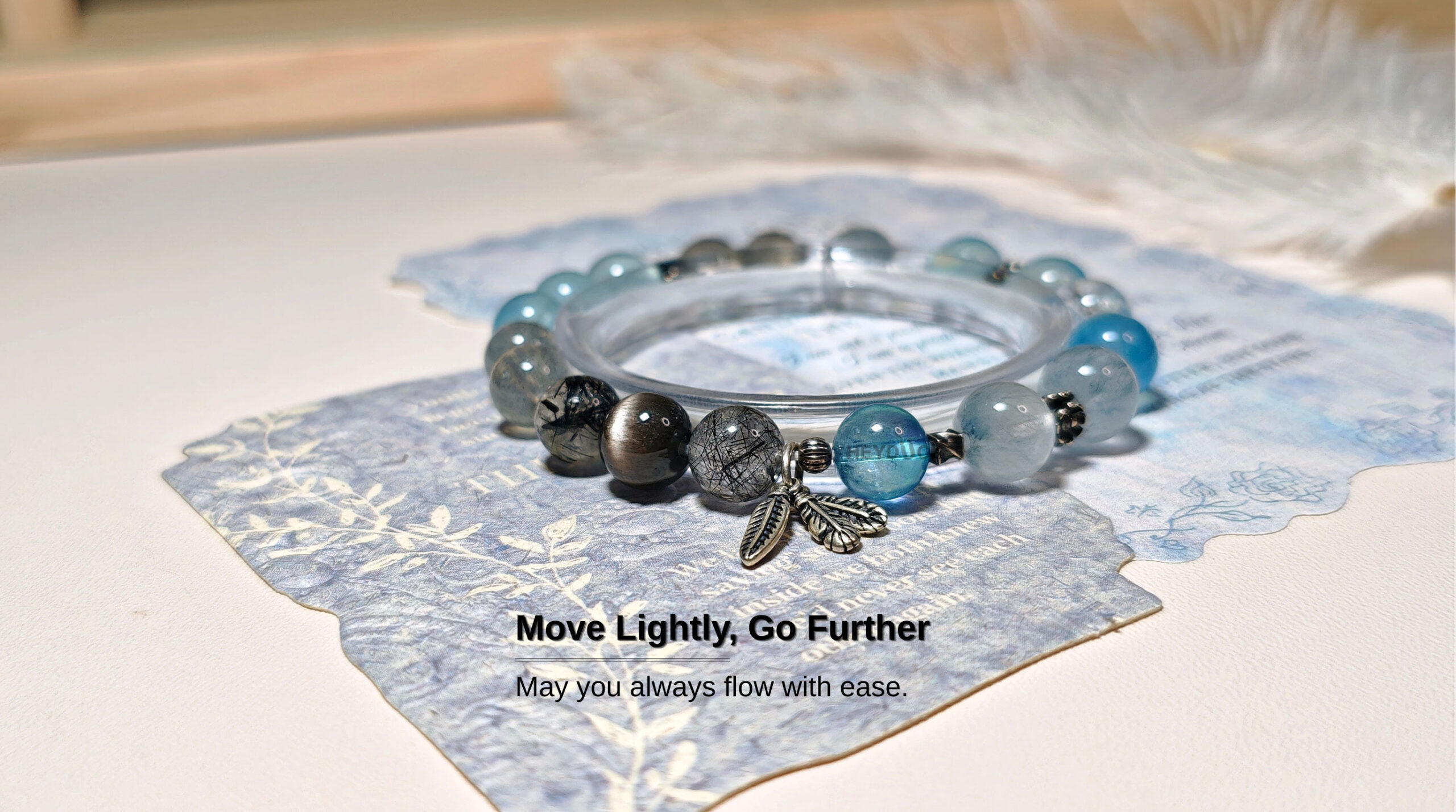 SkyFlow CL crystal bracelet blessing inspired by clarity, freedom, courage, and effortless flow