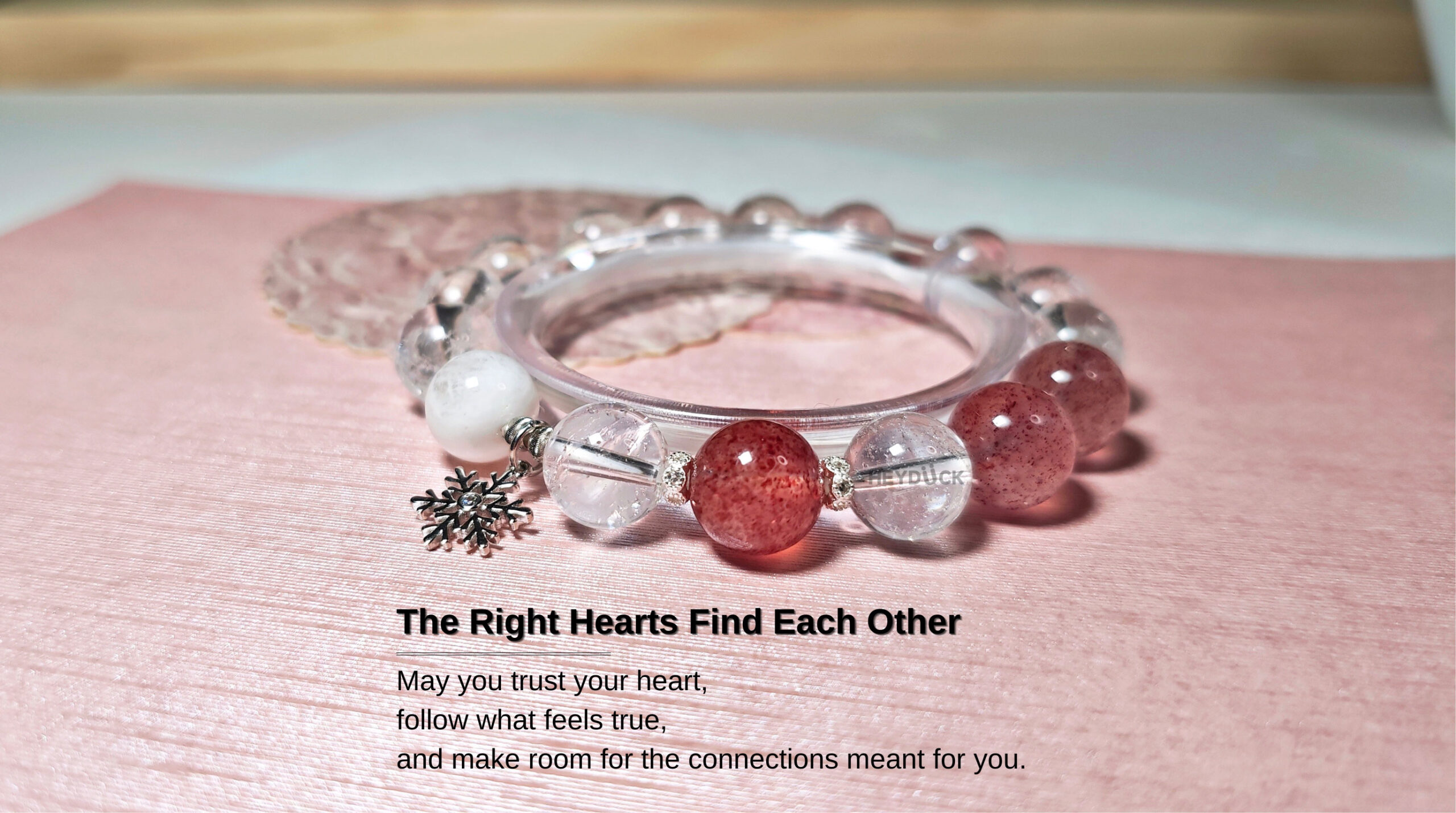HeartReveal CL crystal bracelet symbolizing self-trust, heartfelt connection, and the beauty of meaningful relationships