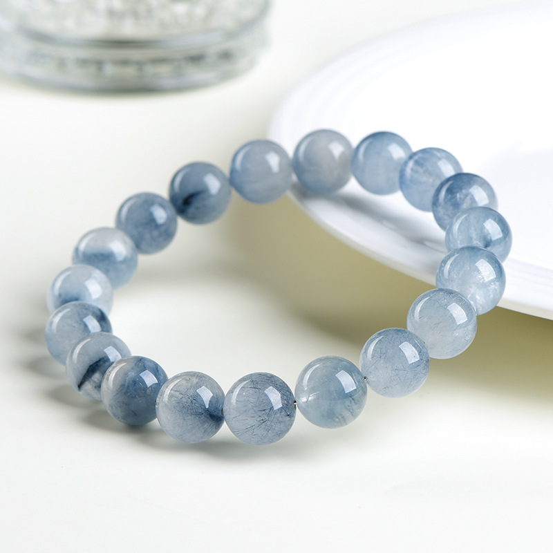 Blue Rabbit Hair Crystal Bracelet Style