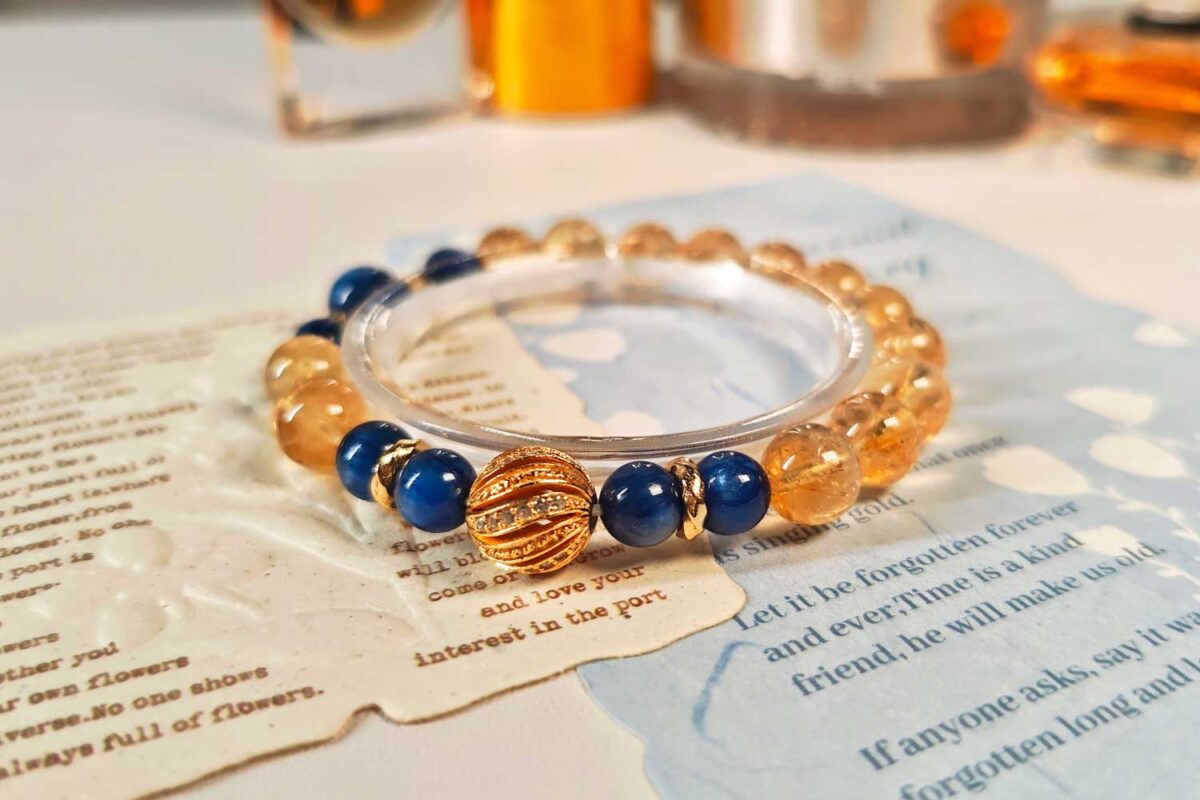 GiltWealth CL crystal bracelet shown from a close-up view